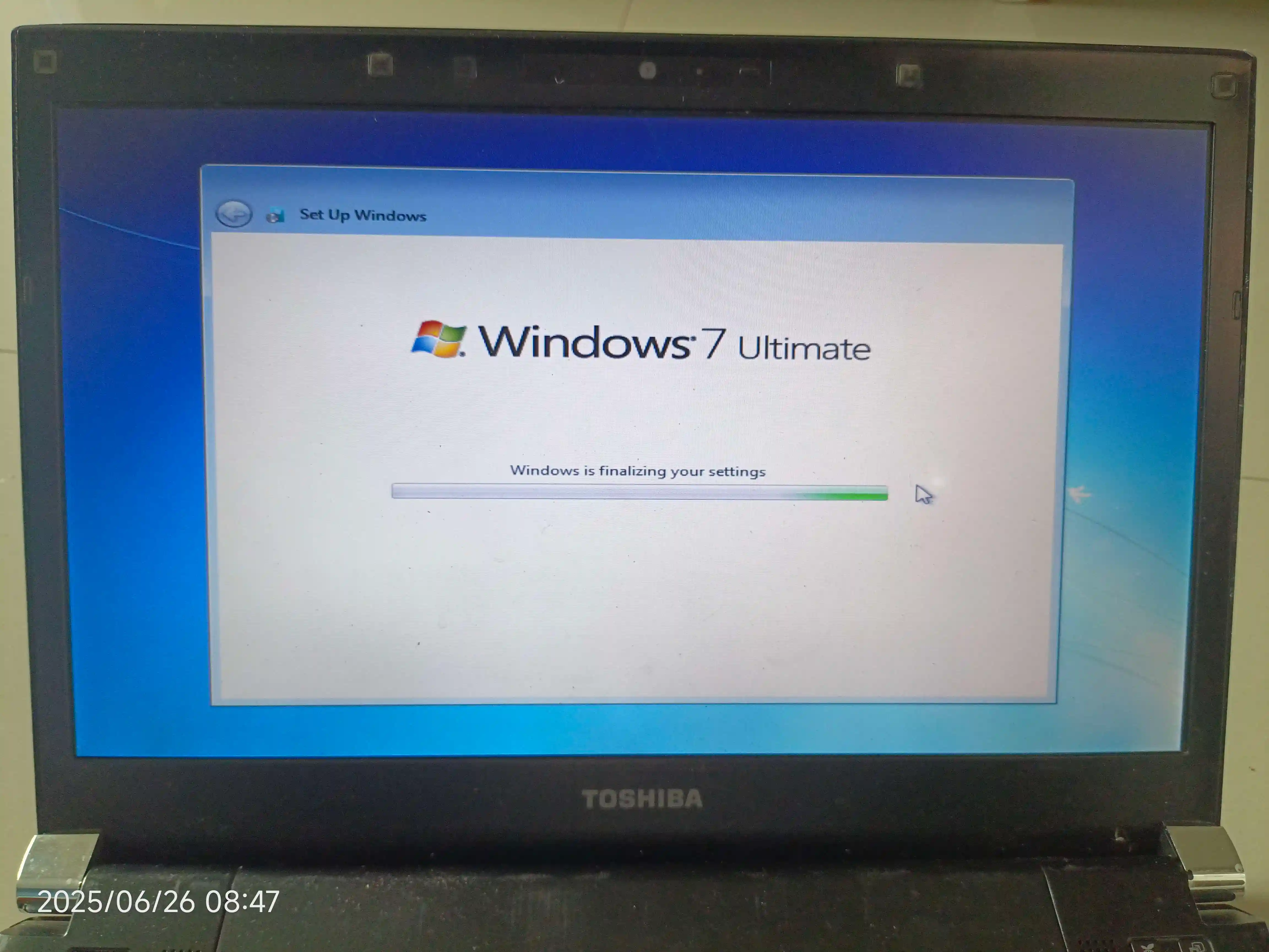 finalising the setup